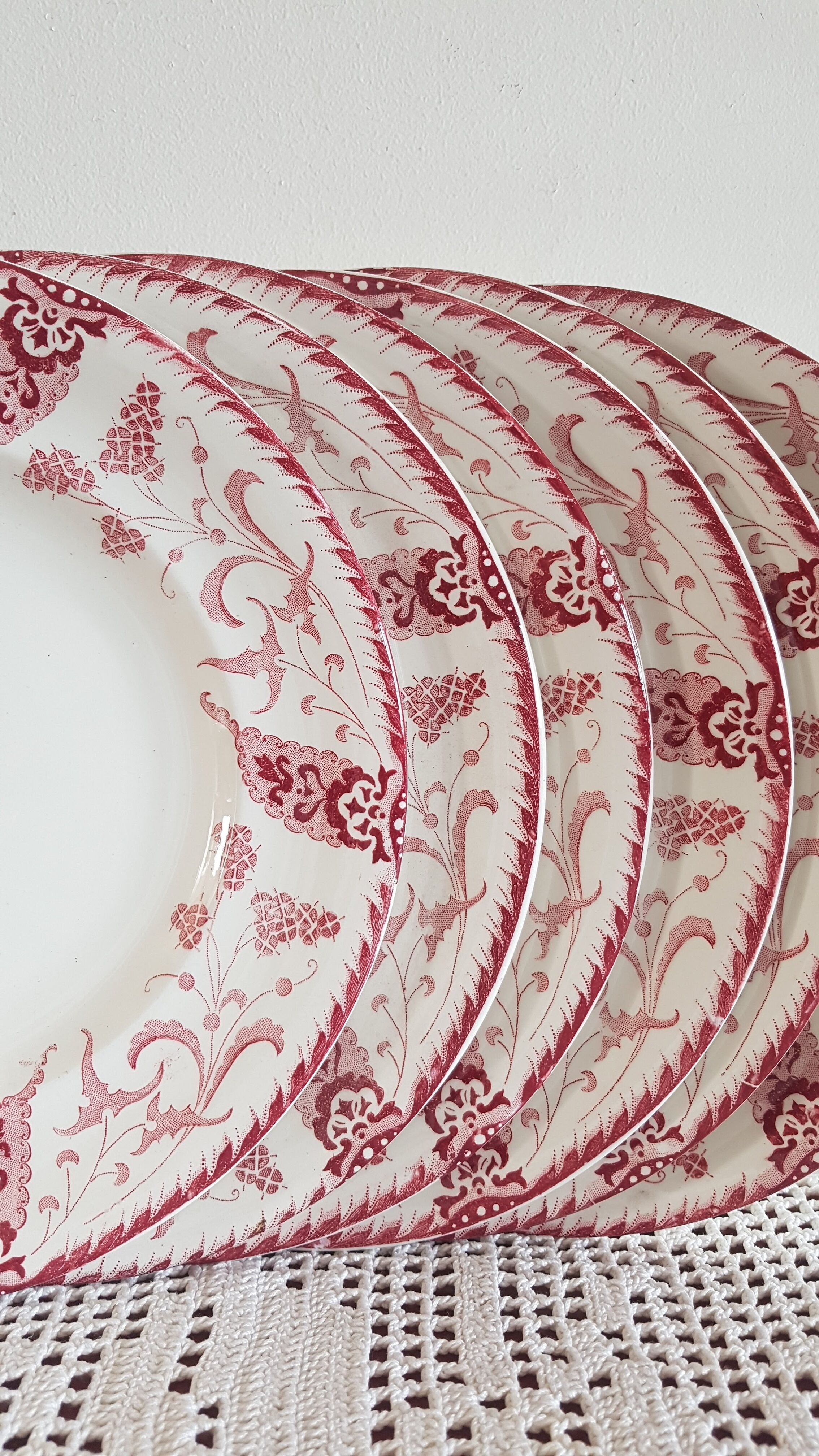 Set of 6 dessert plates Longwy model Rambouillet