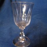 Lot of 2 antique hand-sized crystal glasses