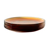 6 amber glass plates