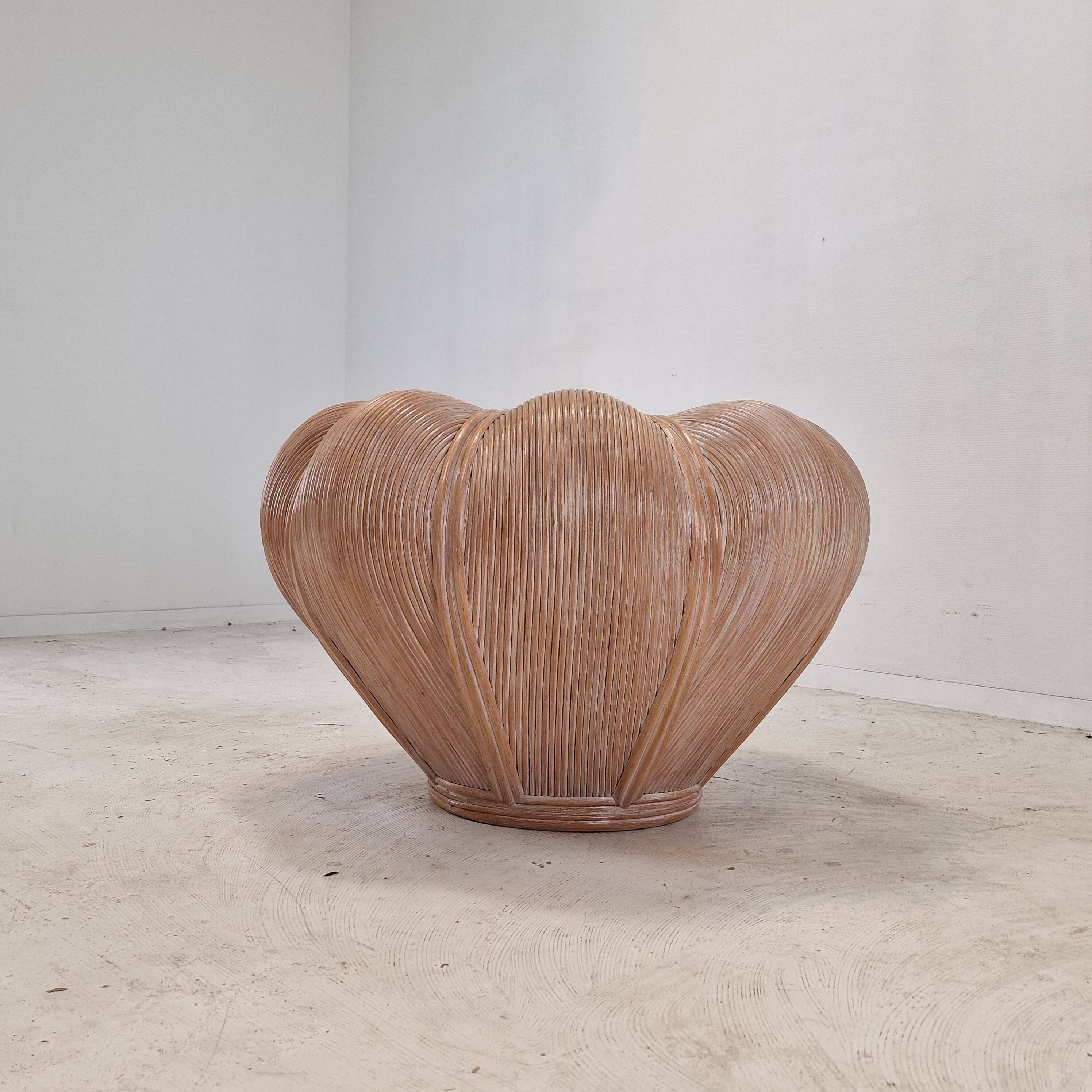 Large Bamboo and Rattan Flowerpot or Planter, France 1970's