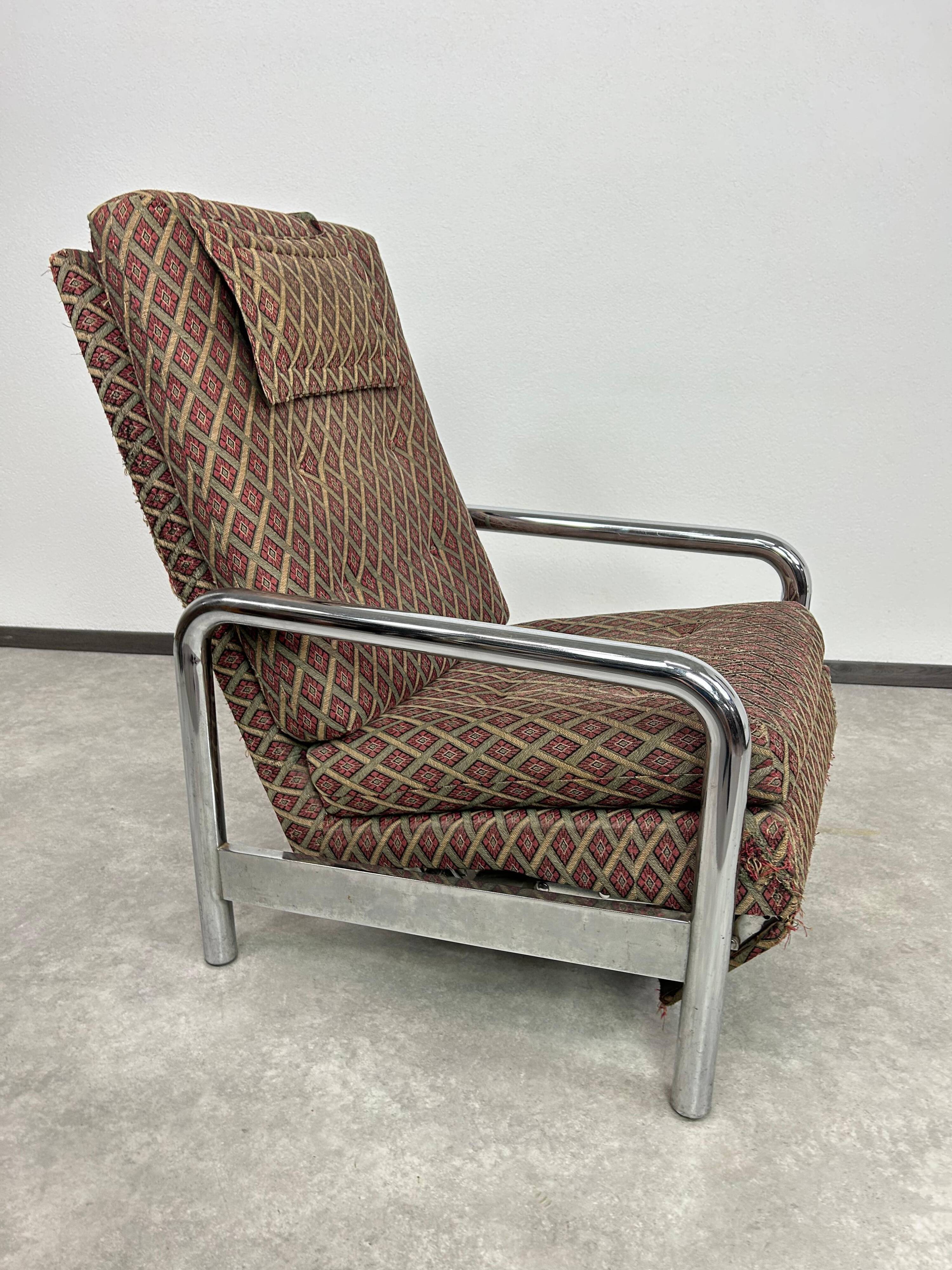 Vintage tubular chrome armchair by Milo Baughman for James Inc./Thayer Coggin.