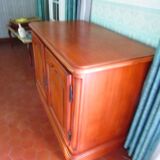 Louis Philippe style cherry wood bar buffet, 1980s