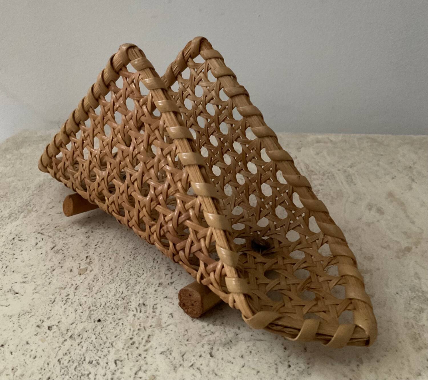 Canework letter holder from the 50s and 60s