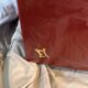 Burgundy lacquered vintage enfilade and brass by Eric Maville