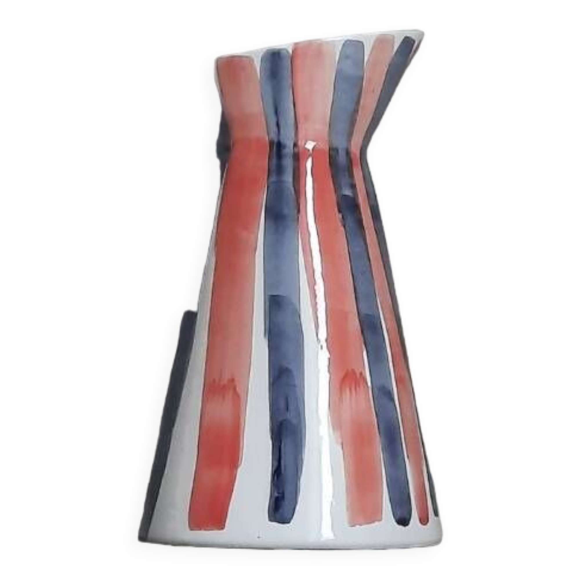 Navy and coral pitcher