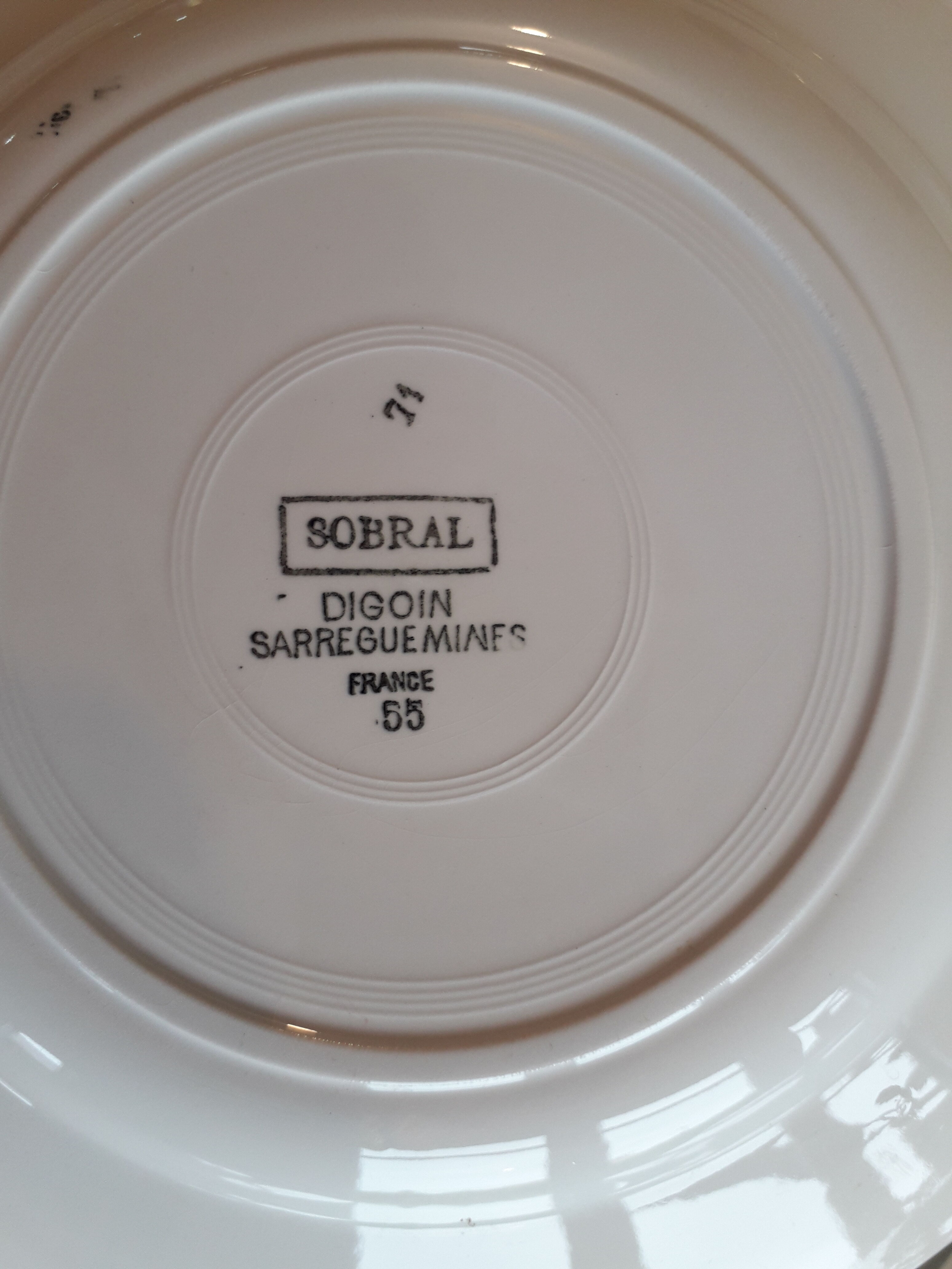 Set of 5 plates digoin, sarreguemine, model sobral