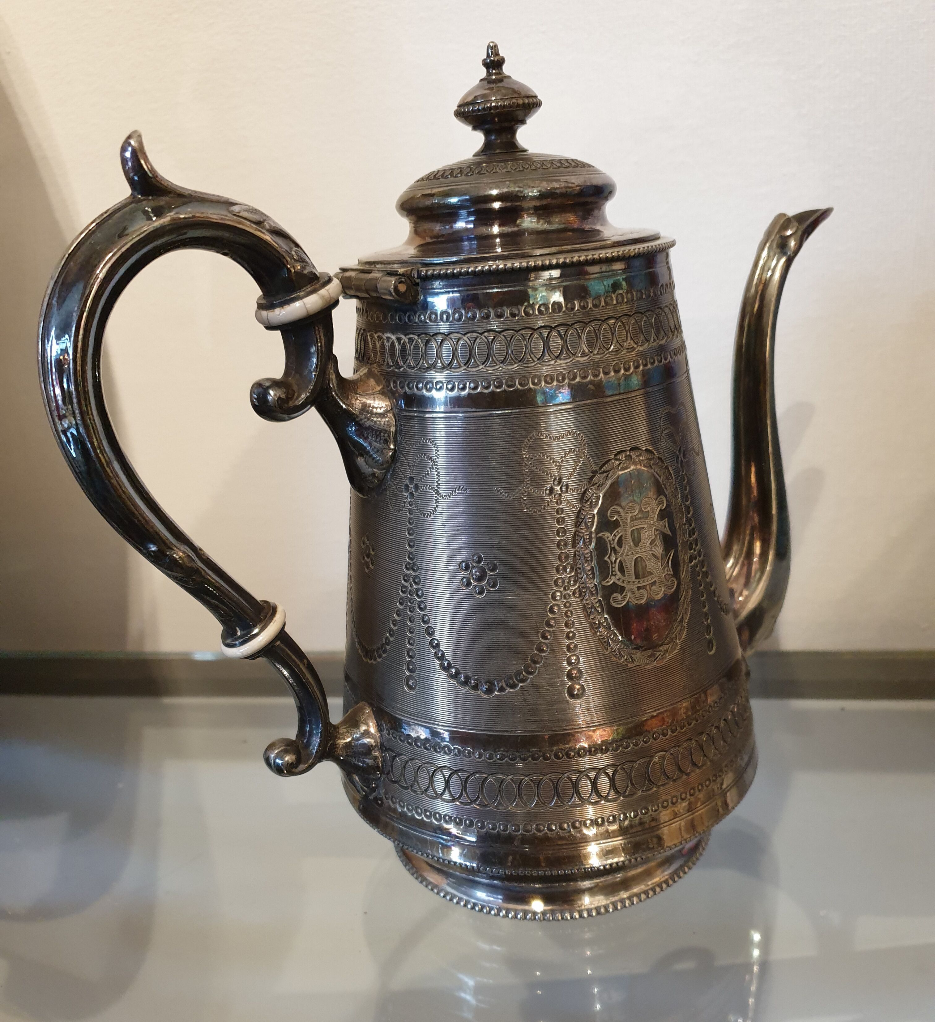 Louis XVI-style silver metal teapot