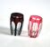 SAINT-LOUIS set of 2 crystal double overlay red engraved shooter glasses