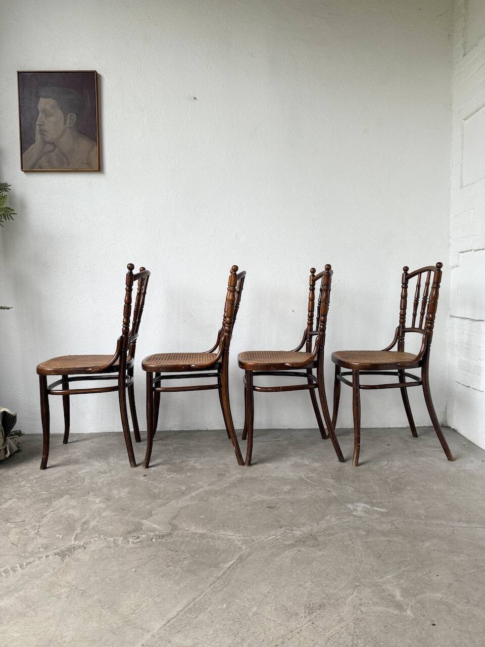 Set of 4 Fischel cane bistro chairs