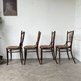 Set of 4 Fischel cane bistro chairs