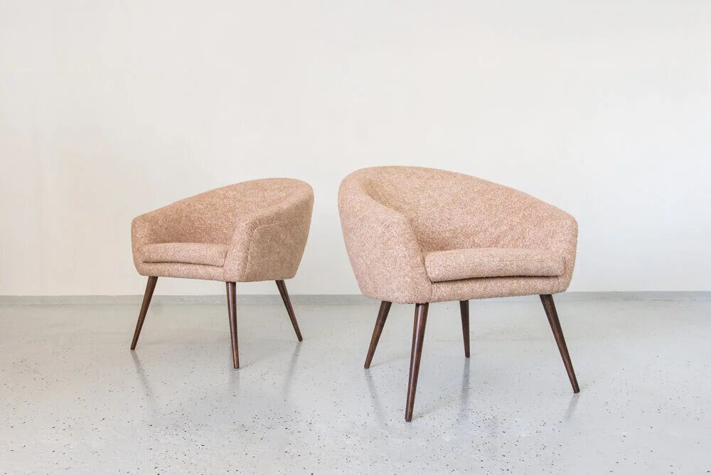 Pink Vintage Shell Armchairs From Lfm, Poland, 1970s, Set Of 2