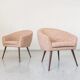 Pink Vintage Shell Armchairs From Lfm, Poland, 1970s, Set Of 2