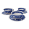 3 tasses à café avec soucoupe Villeroy & Boch modèle Burgenland bleu diam 9,5 cm
