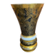 Ancient vase monaco glass polychrome black + gold vintage