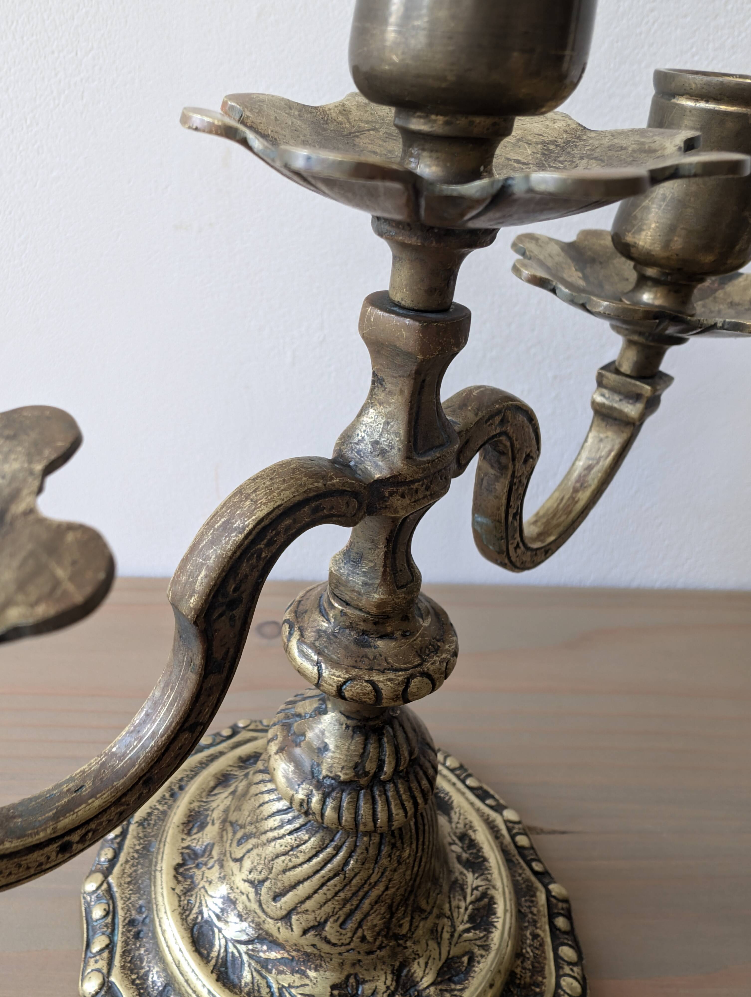 Pair of bronze candlesticks