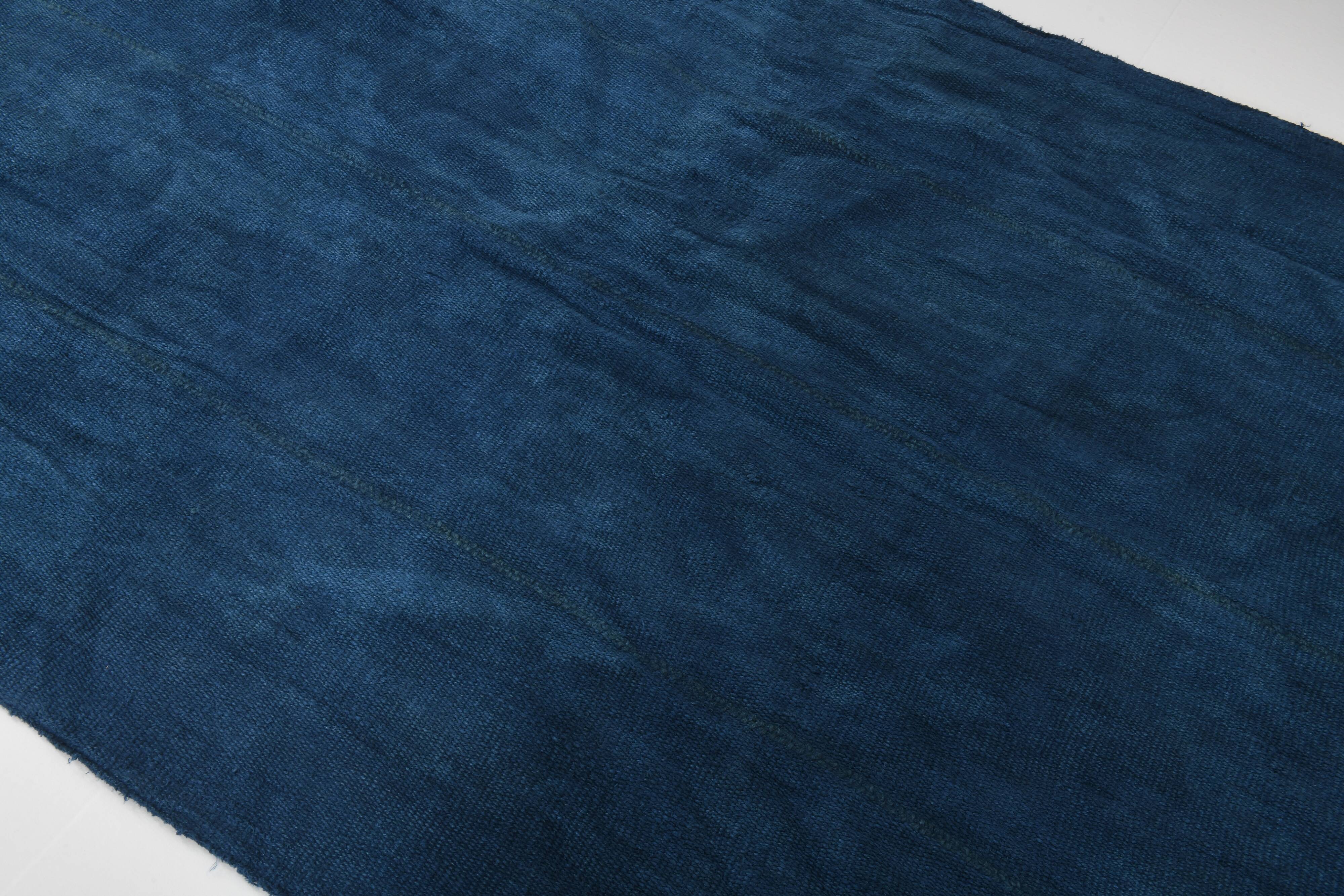 Shades Of Blue Vintage Kilim Rug, 144x207Cm