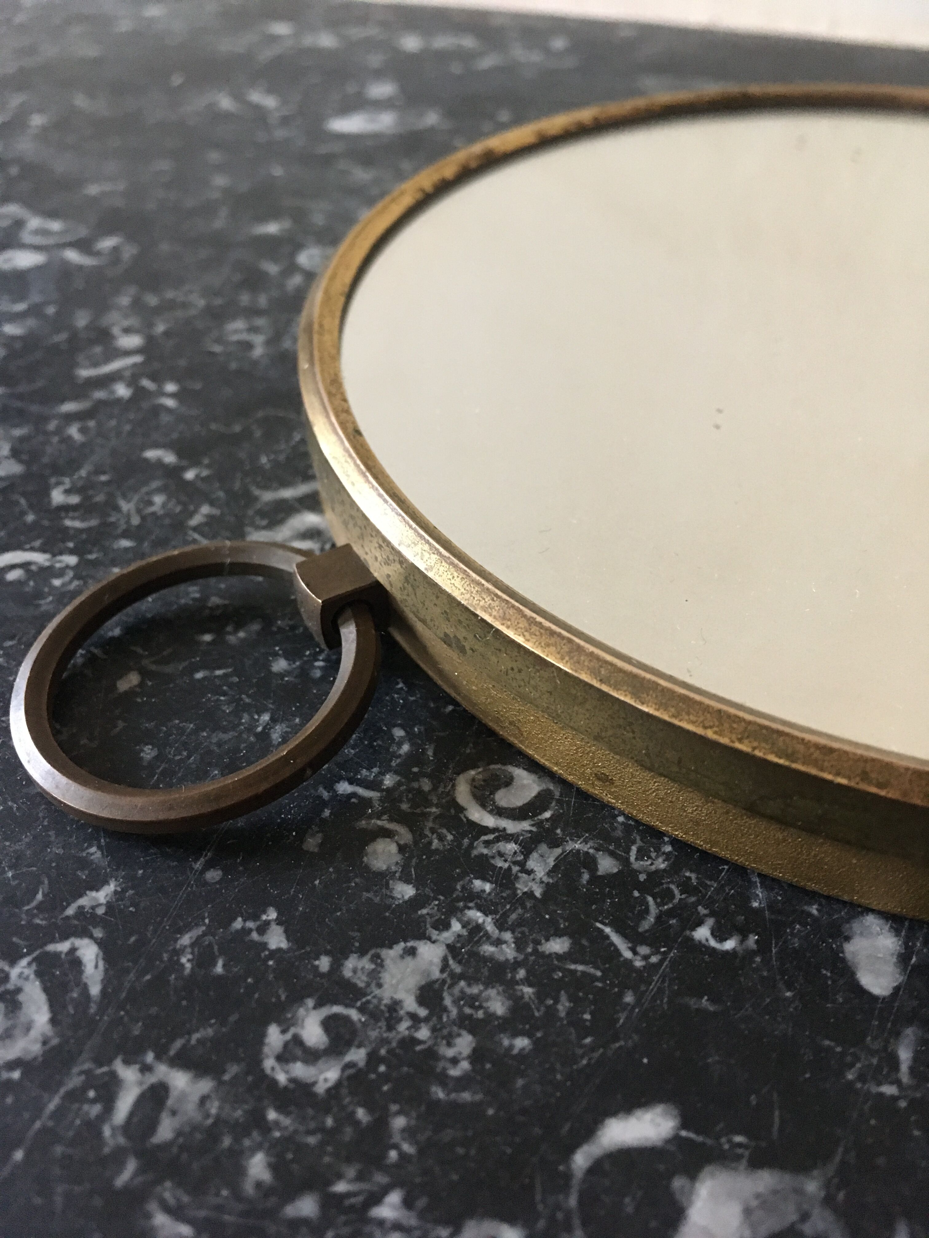 Round brass mirror