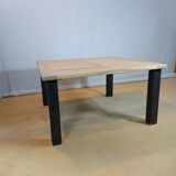 Solid oak farmhouse table metal feet