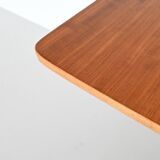 Hans Wegner drop-leaf dining table in beach and teak Denmark 1950