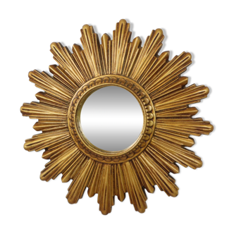 Small Vintage Sun Mirror Sunburst Mirror Resin 25cm