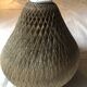 Pendant light with dark beige braided wire vintage 70s