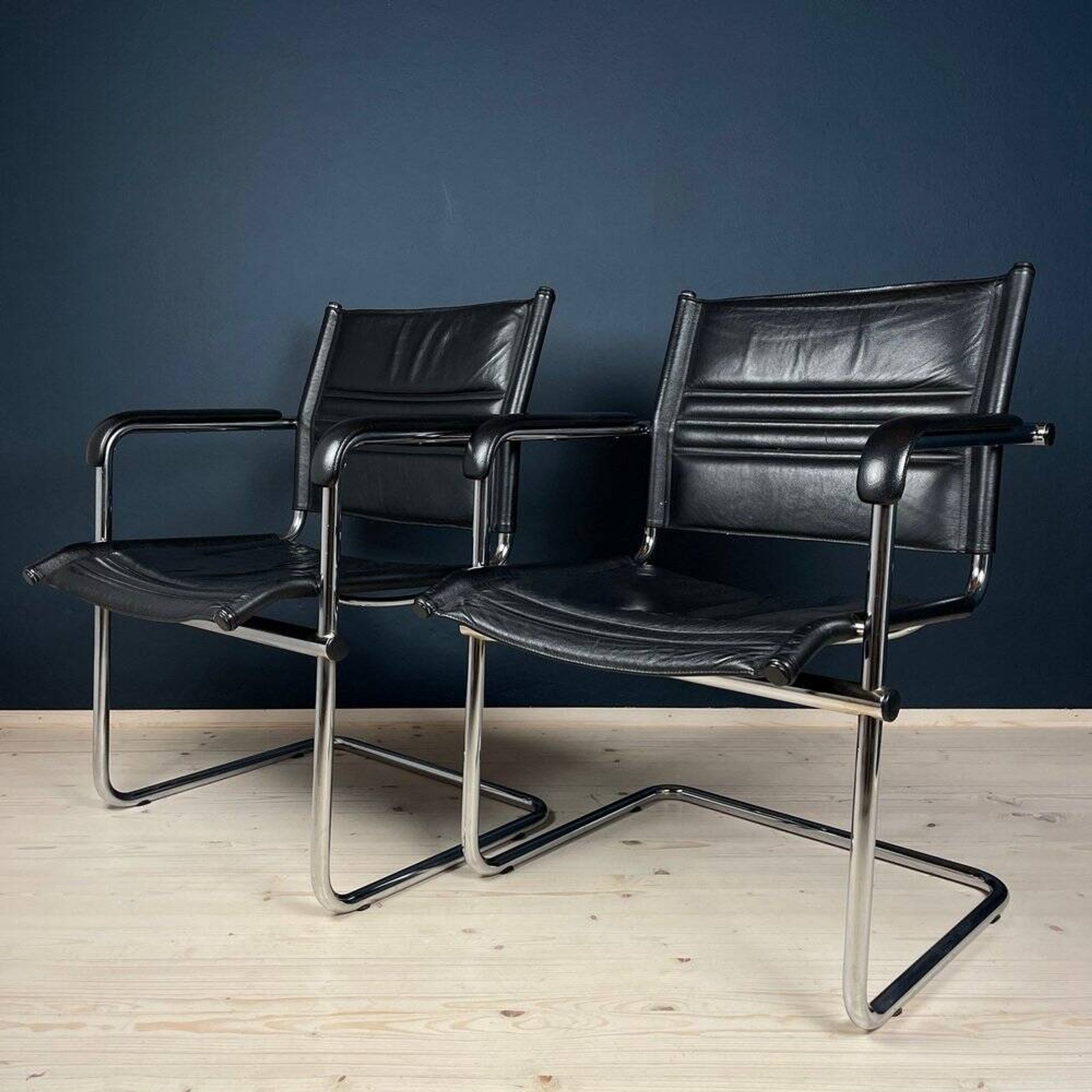Mid-century Bauhaus style office chair set by Mart Stam for Stol Kamnik, 1980s.