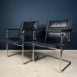 Mid-century Bauhaus style office chair set by Mart Stam for Stol Kamnik, 1980s.
