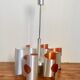 Suspension chandelier 6 lights 6 lights Space Age orange 1970