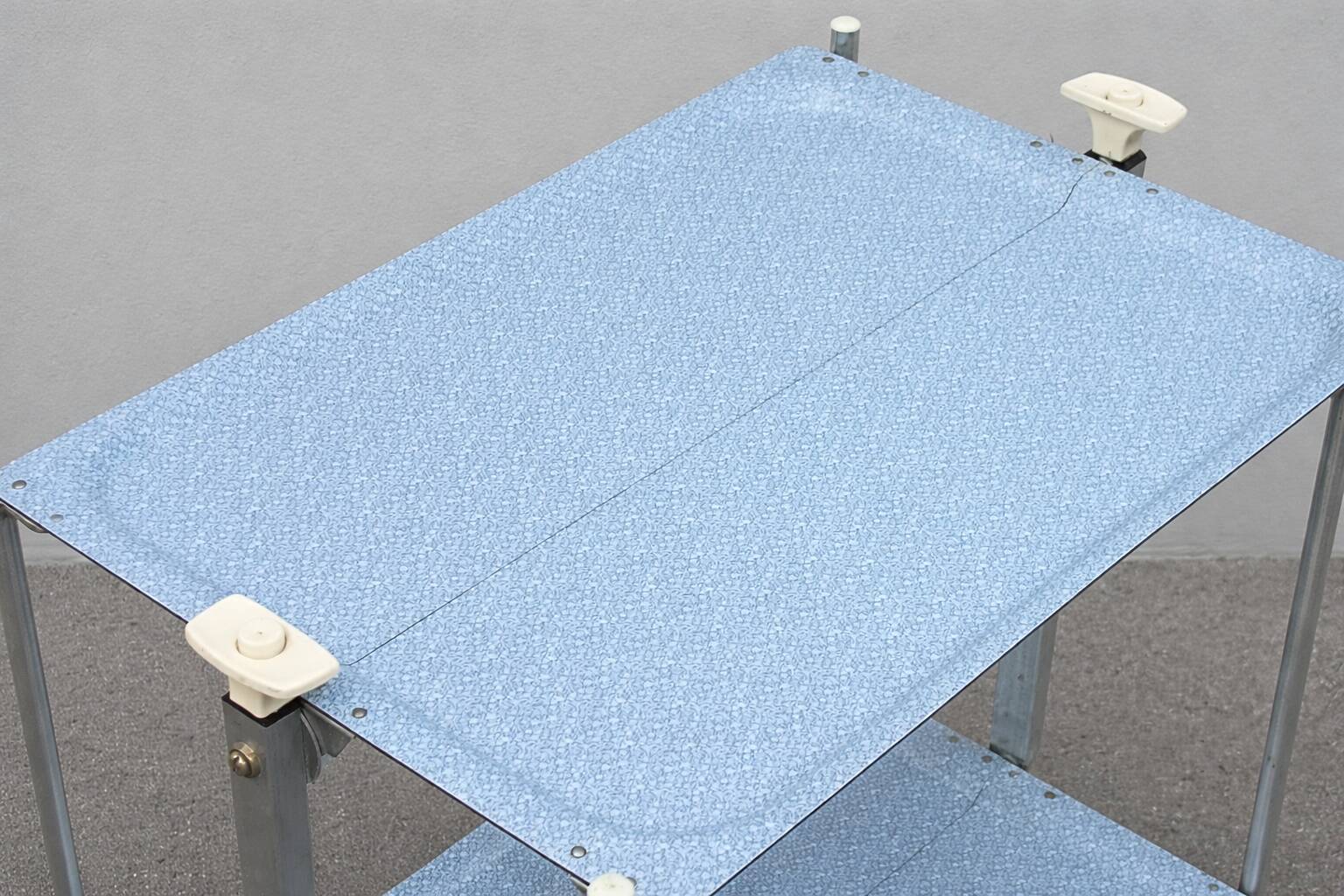 Vintage 1980s folding rolling table