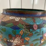 Cache-pot ancien en cloisonné, Japon, XIXe
