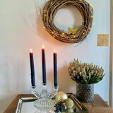 3-spoke glass candle holder