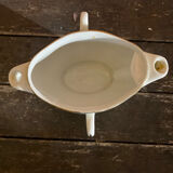 Double Sauce Boat Antique Gras & Maigre White Porcelain #D906