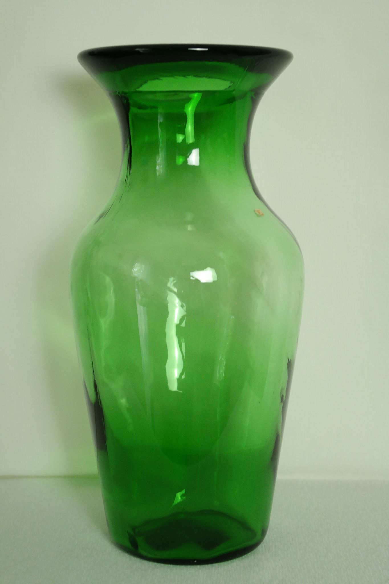 Thick glass vase from Italy, vintage.
