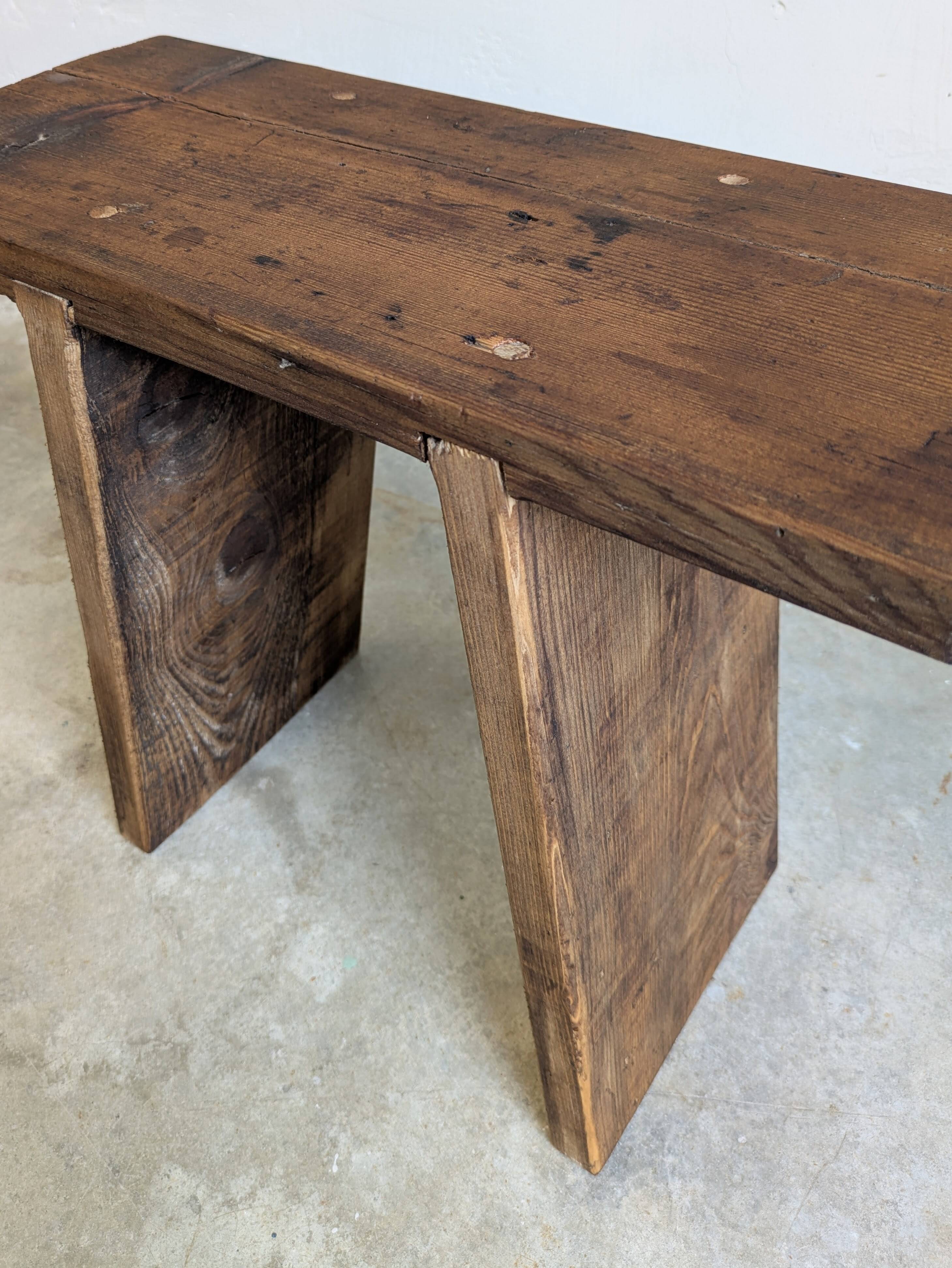 Stool / workshop bench raw wood vintage patina