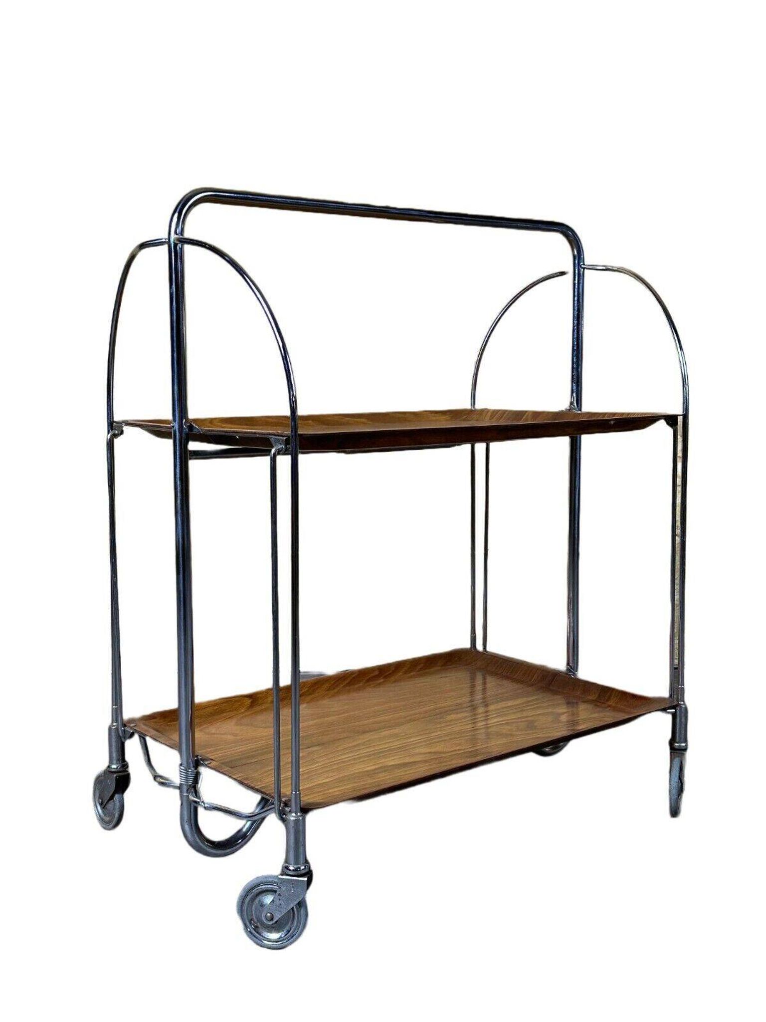 Chariot de service table d'appoint dinette space age brown design 60s 70s