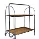 Chariot de service table d'appoint dinette space age brown design 60s 70s