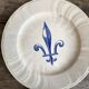 Set of 5 antique Gien plates – Fleur de Lys pattern – Ironstone