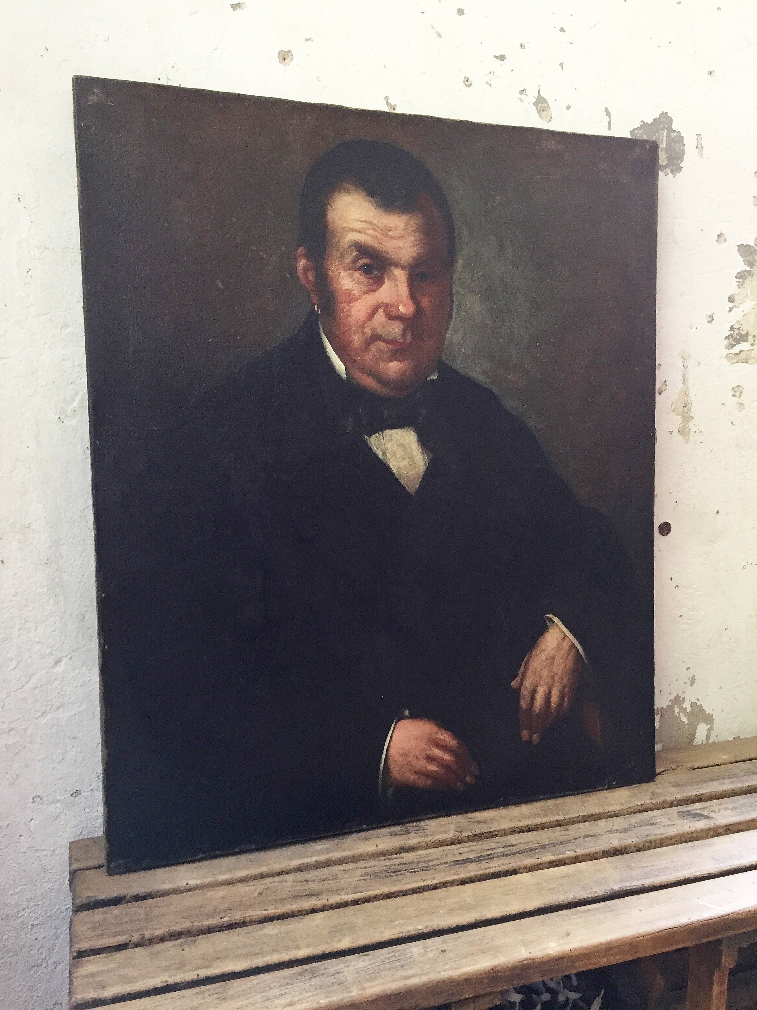 Oil canvas portrait of a man