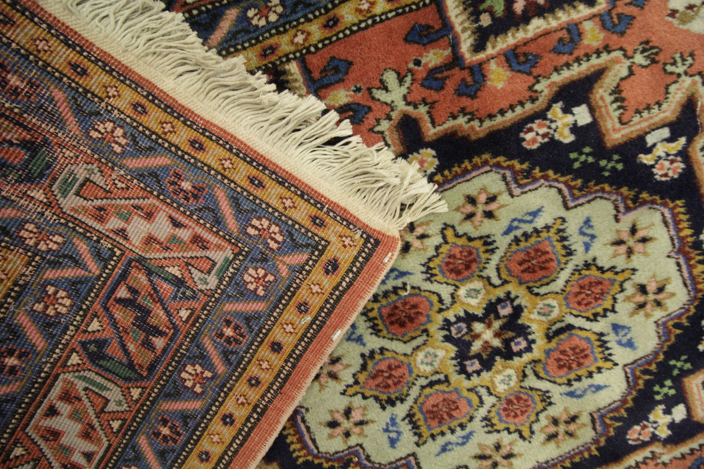 Vintage Orange Wool Azerbaijan Area Rug- 142x187cm