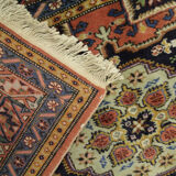 Vintage Orange Wool Azerbaijan Area Rug- 142x187cm