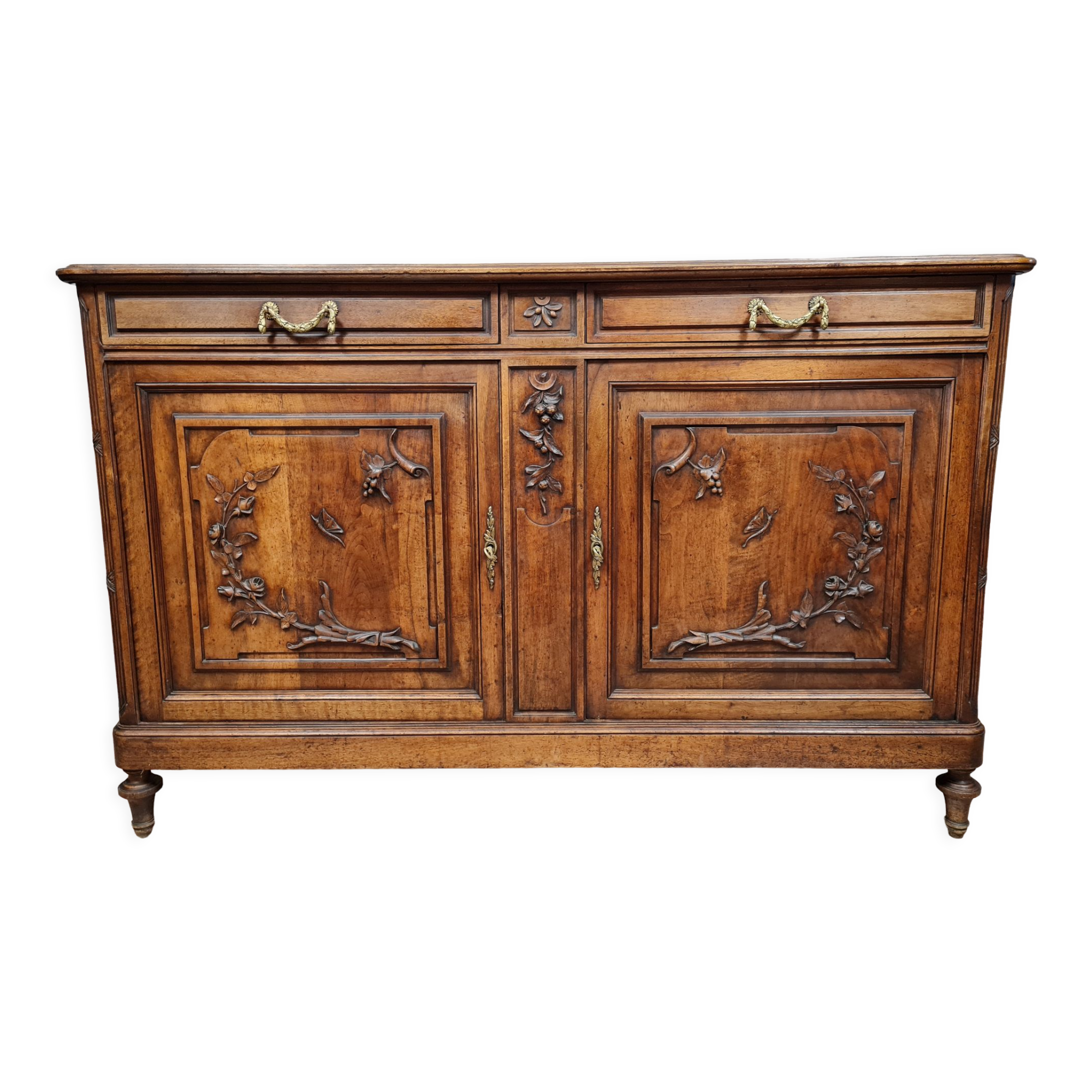 Louis XVI style sideboard in solid walnut around 1880