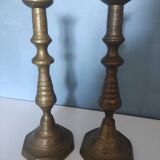 Pairs of Brass Candlesticks, made and cut by hand