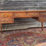 Flat desk double face in natural wood style  Louis XVI XIX eme century