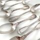 10 silver metal spoons