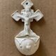 Small antique porcelain wall stoup