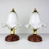 Vintage Italian table lamps in Murano glass, 1980s, set of 2.