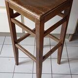 Set of 4 high oak stools 80 cm high