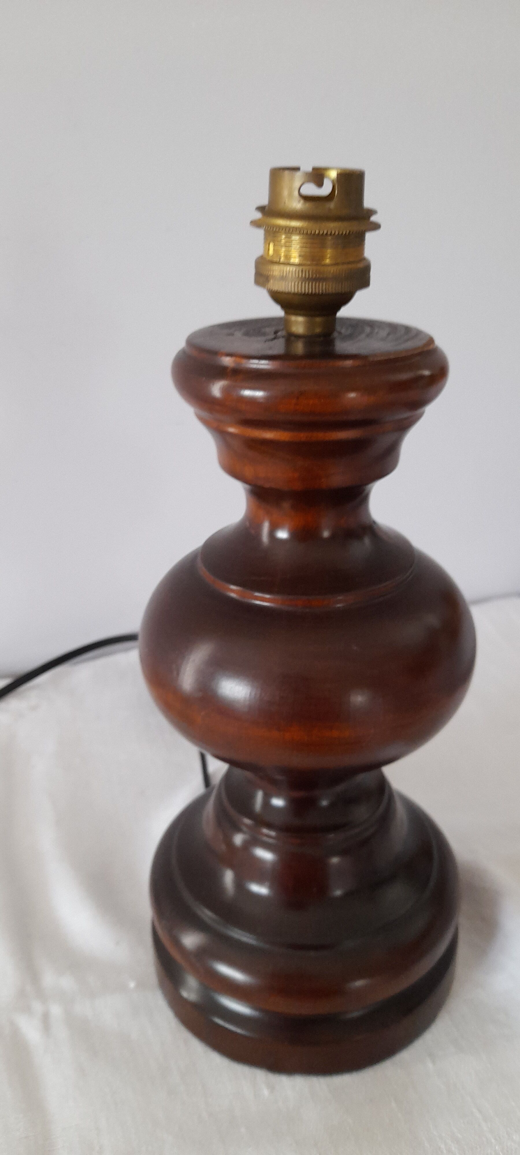 Wooden lamp foot turns