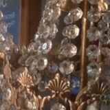 Ensemble de  2 lampes en bronze et cristal