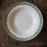 Set of 12 green patterned soup plates, Badonviller earthenware